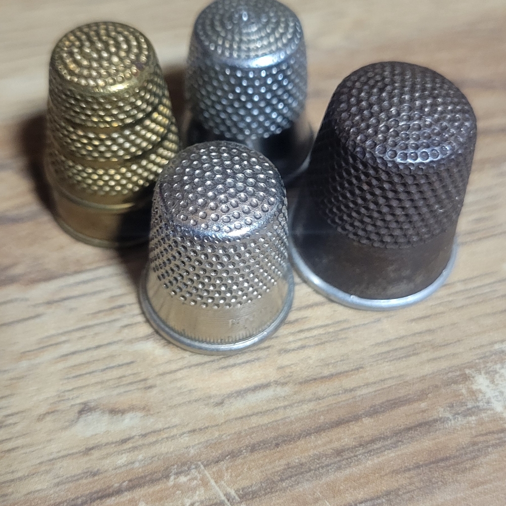 Set of Four Metal  Thimbles/West Germany
